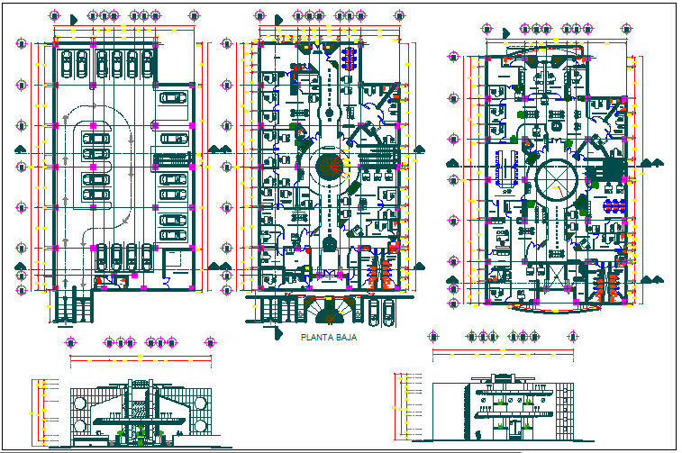 Office building floor plan detail view dwg file