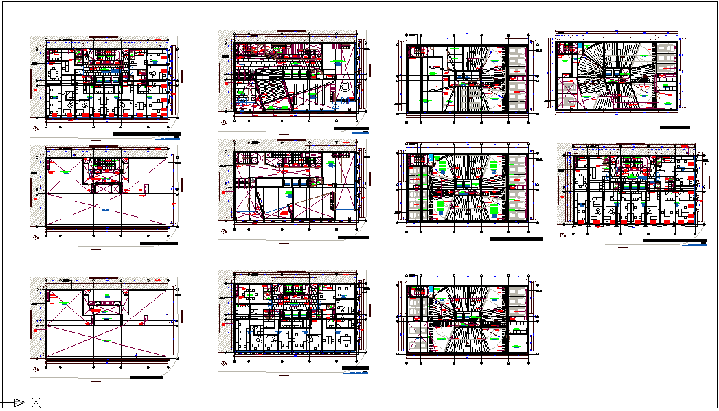 Office building floor plan view detail dwg file