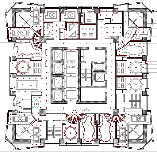 Office building ground floor layout plan details dwg file