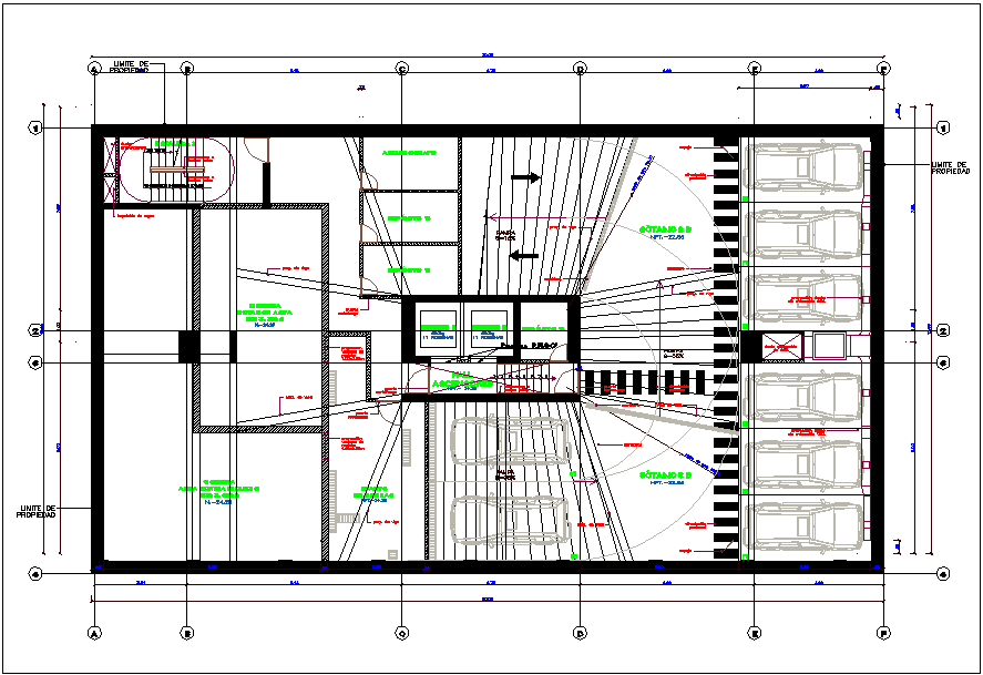Office building ground floor plan view detail dwg file