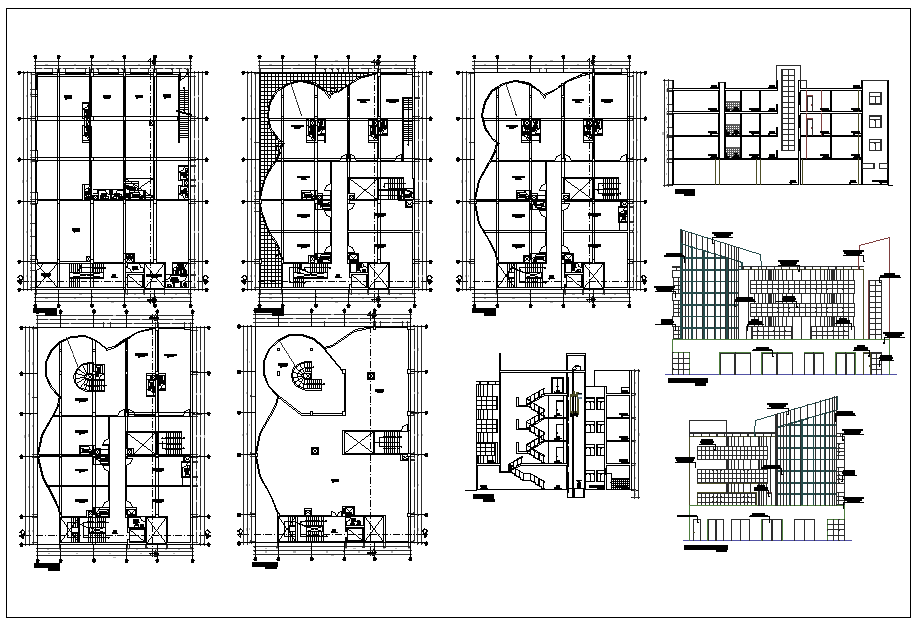 Office building plan detail dwg file