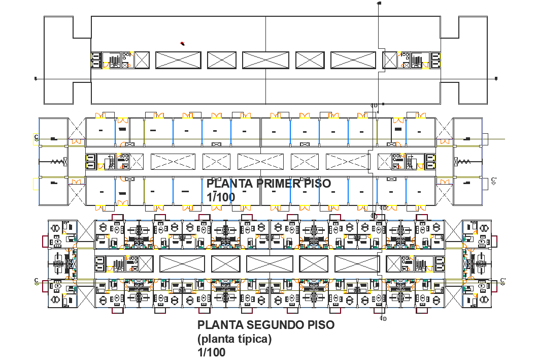 Office building plan detail dwg file