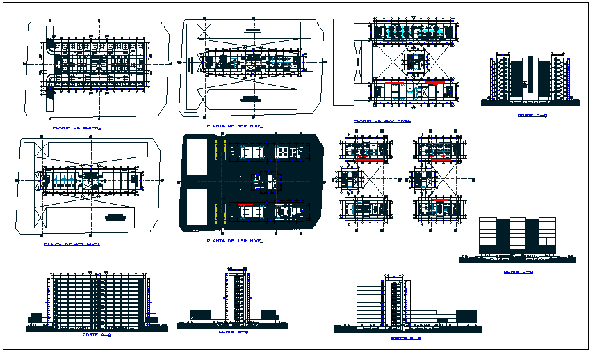 Office building plan detail dwg file