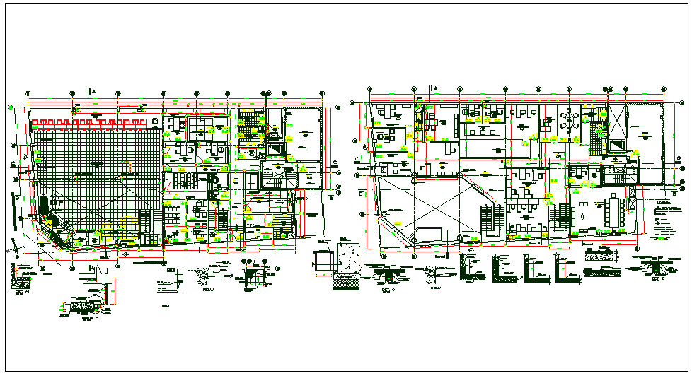 Office building plan detail dwg file