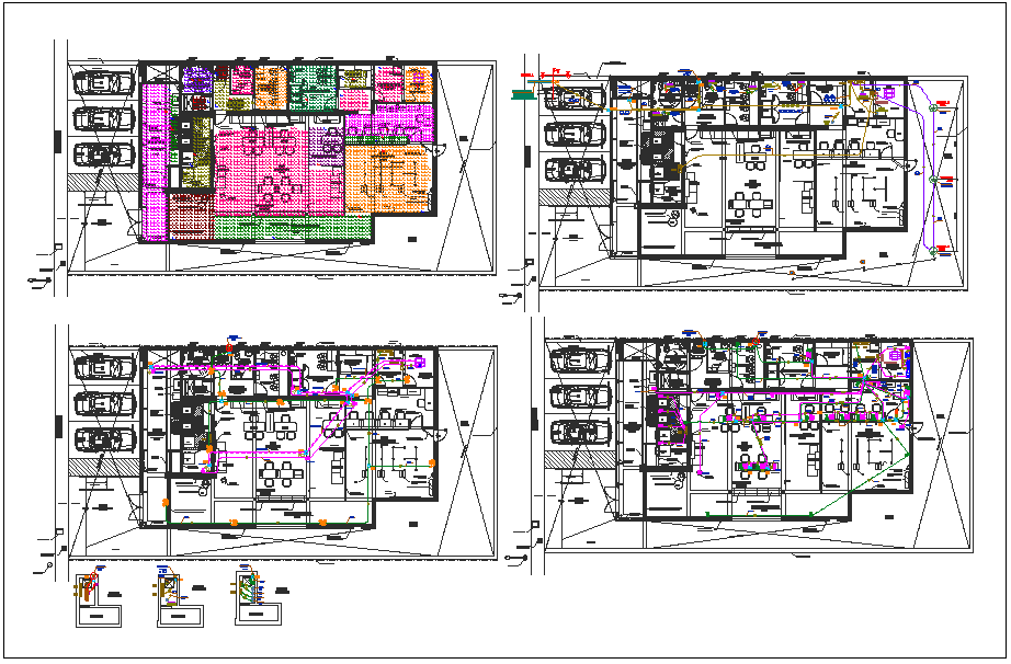 Office building plan detail dwg file