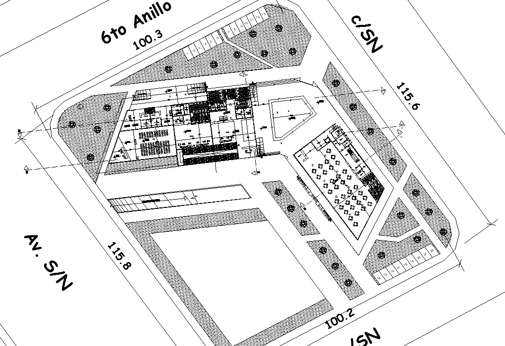 Office building plan detail dwg file