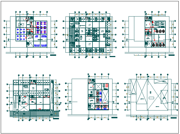 Office building plan detail view dwg file