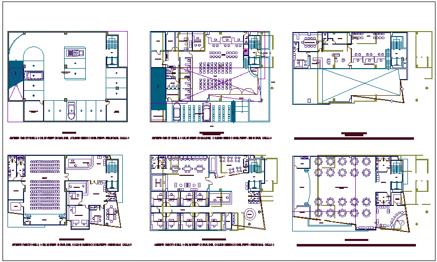 Office building plan detail view dwg file