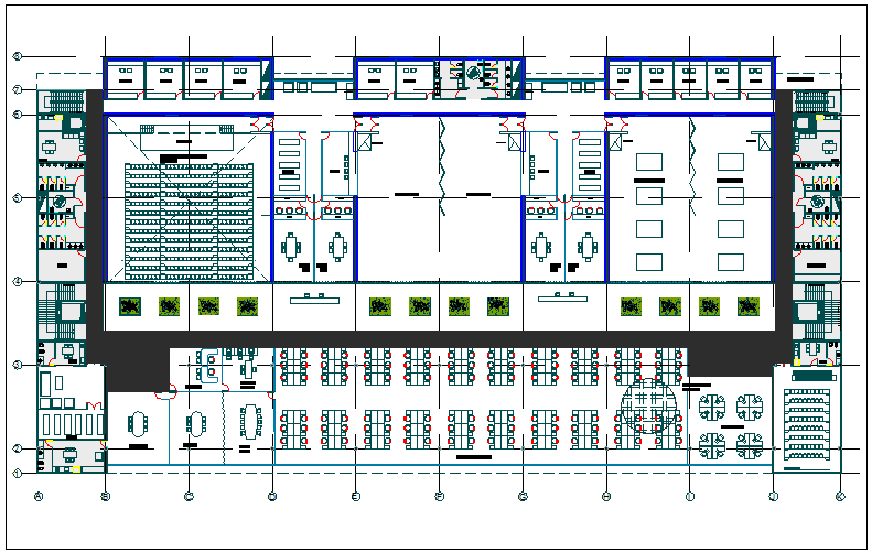 Office building plan dwg file