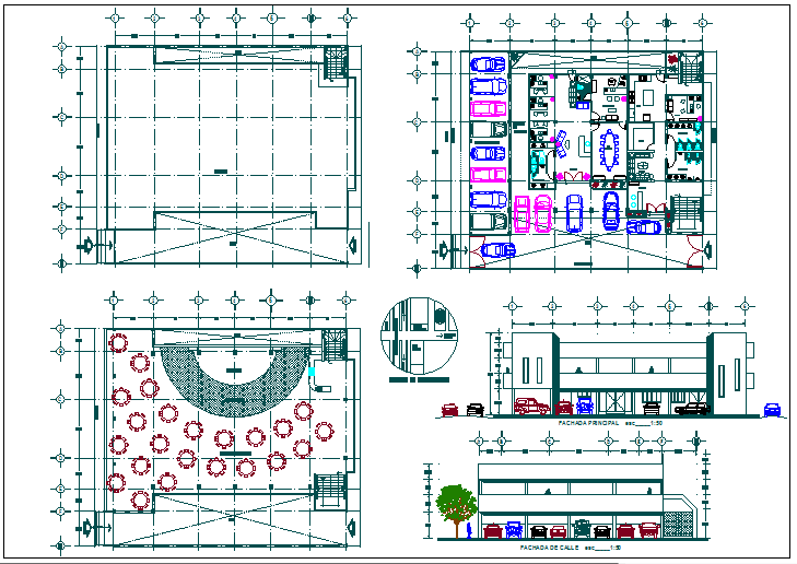 Office building plan view detail dwg file