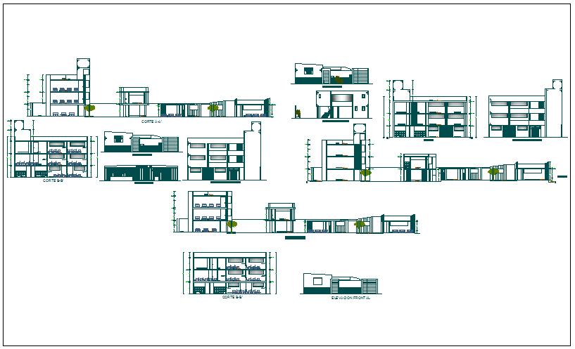 Office building plan view detail dwg file