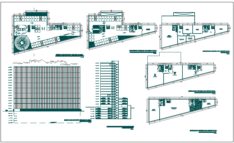 Office building plan view detail dwg file
