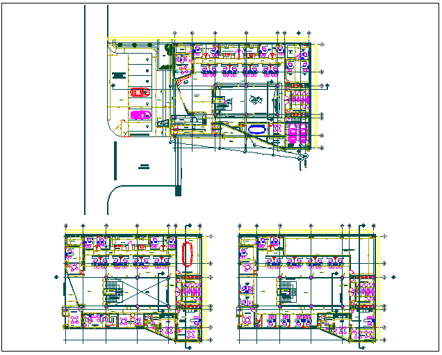 Office building plan view detail dwg file