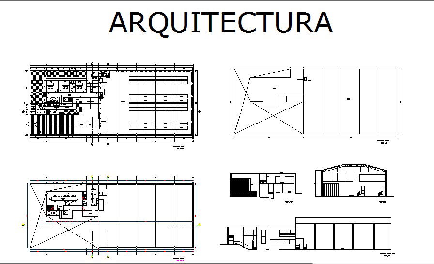 Office building section, distribution plan and auto-cad details dwg file