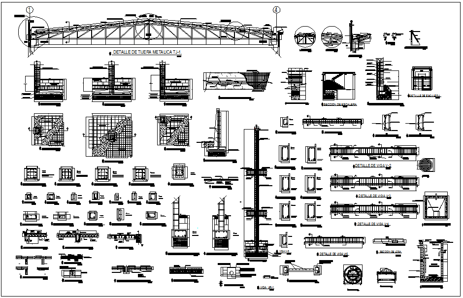 Office building structural member detail specification dwg file