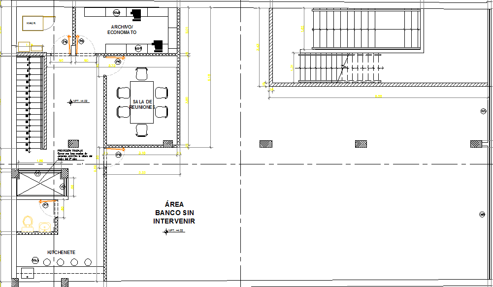 Office building view and layout dwg file