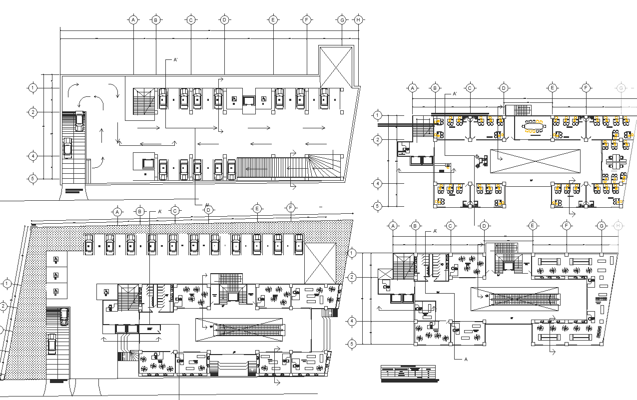Office commercial plan detail dwg file
