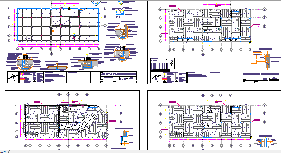 Office construction with structure details dwg file
