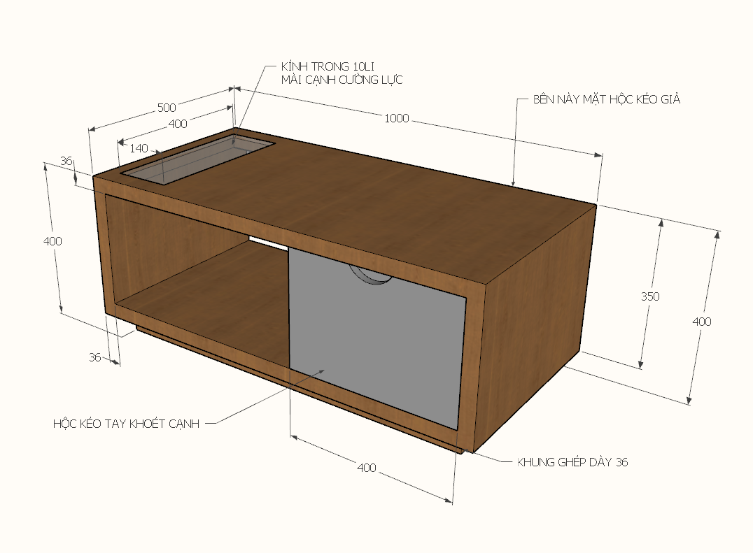 3D View of Office Desk Table in SketchUp SKP File Format