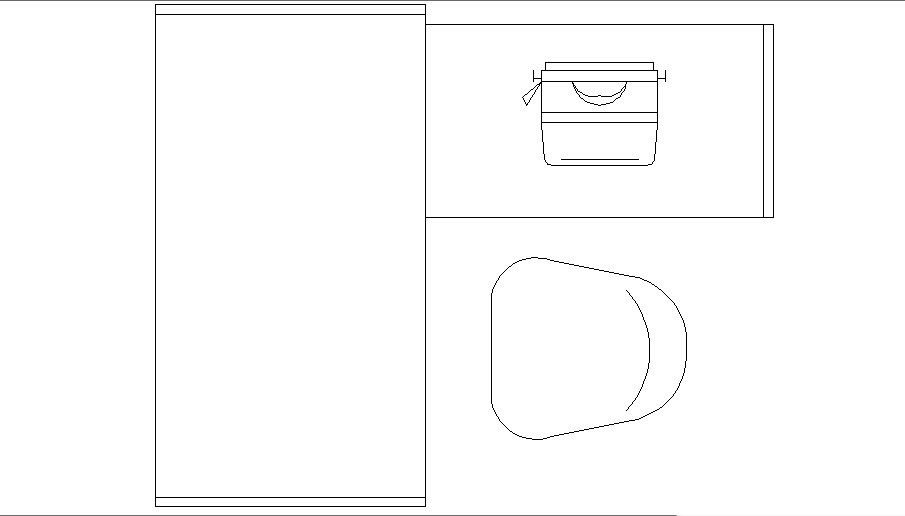 Office desk top view elevation cad block details dwg file
