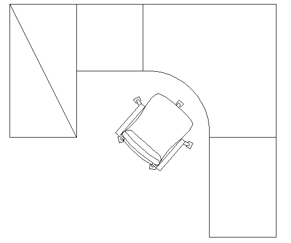 Office Desk and Chair Top View CAD Design in DWG File