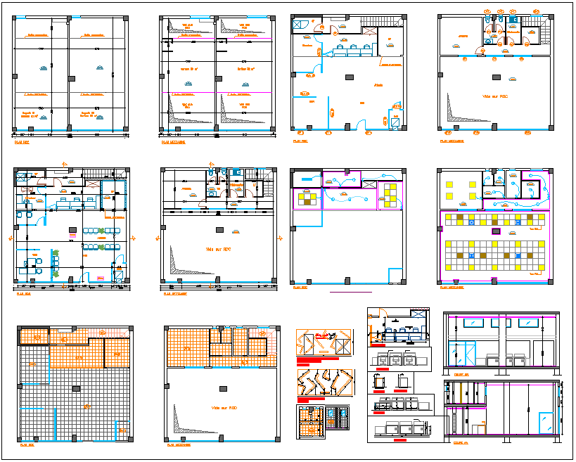 Office floor plan detail with detailing information dwg file