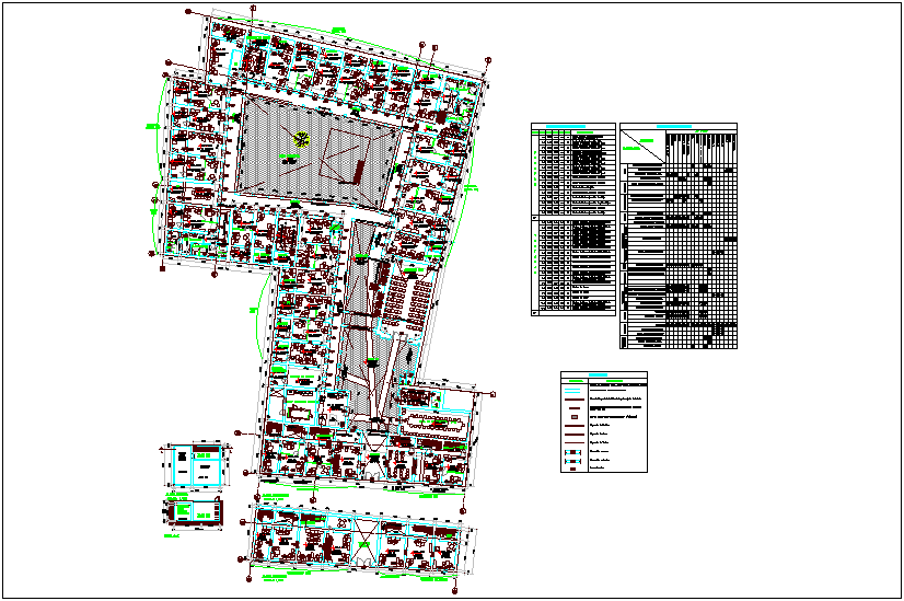 Office floor plan with door and window schedule dwg file