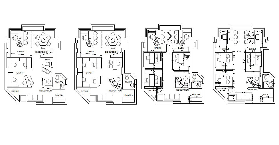 Office floors layout plan details with furniture cad drawing details dwg file