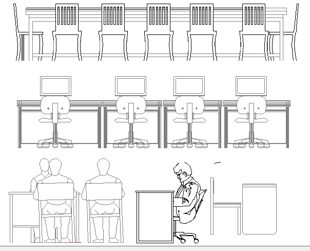 Office furniture blocks architecture details dwg file