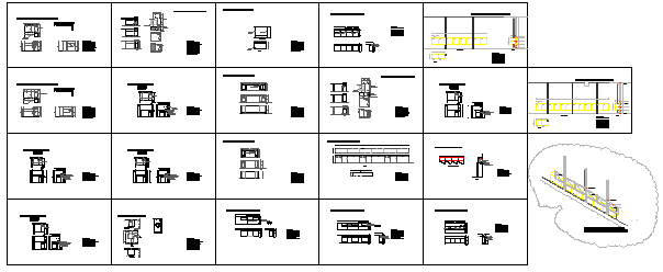 Office furniture detail design drawing