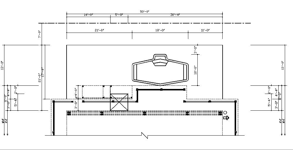 Office ground floor structure drawing with dimensions dwg file