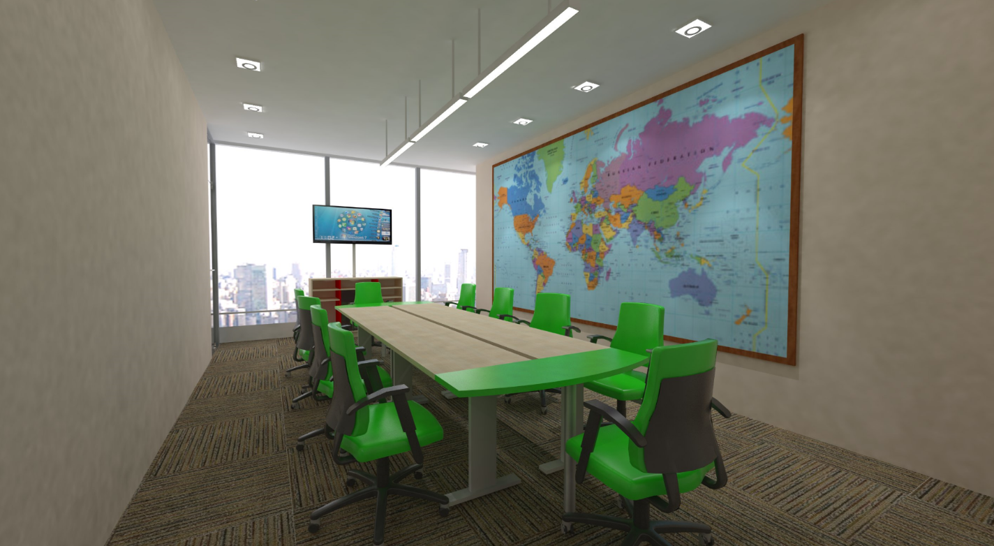 SketchUp File of Office Interior Layout in 3D View Format File