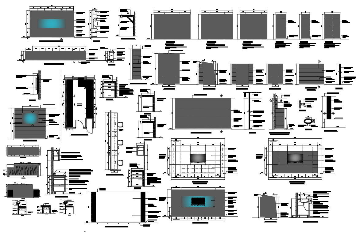 Office interior Different Cabinet For design With DWG File.