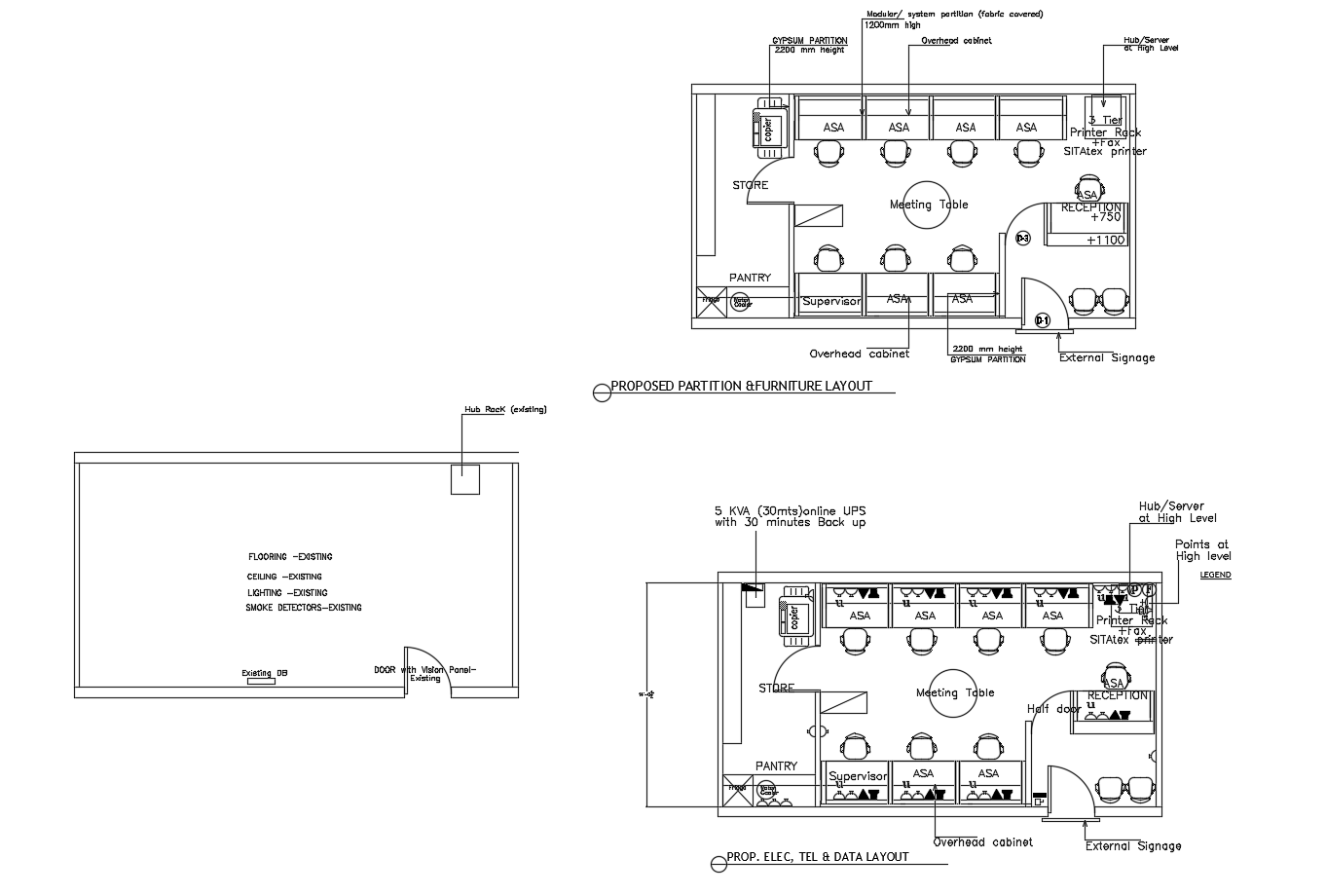 Office layout in AutoCAD