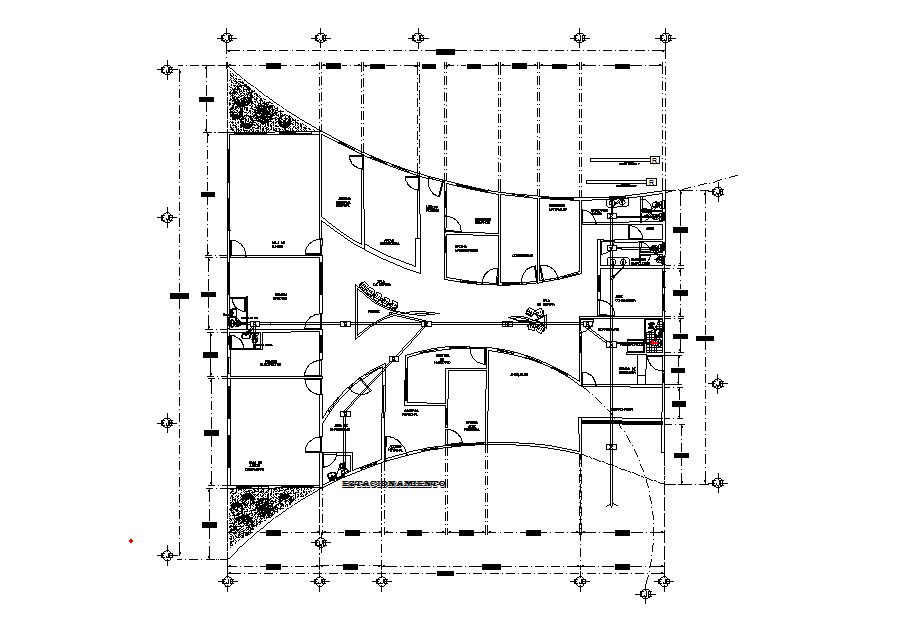 Office Layout Plan In DWG File