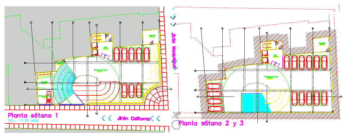 Office layout parking details dwg file