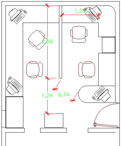 Office module architecture layout dwg file