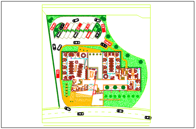 Office plan detail dwg file
