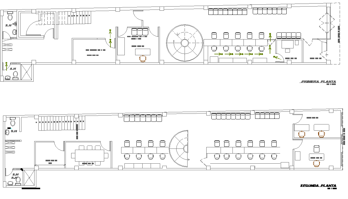 Office plan detail dwg file