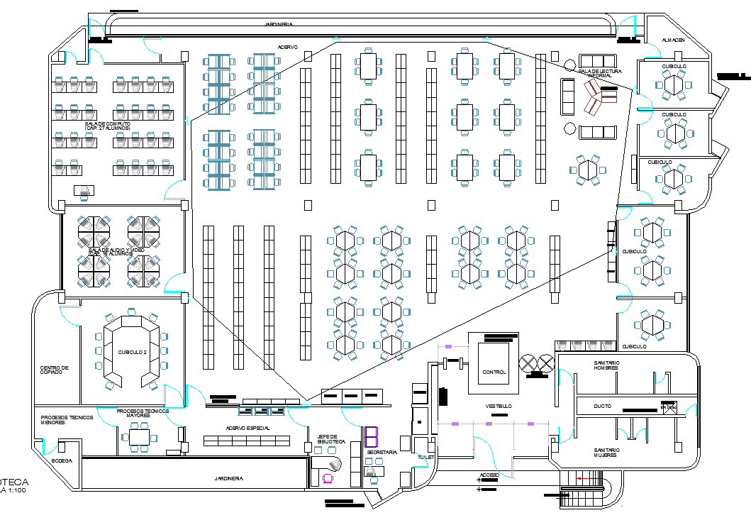 Office plan detail dwg file