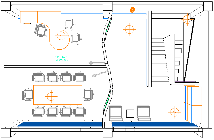 Office plan detail dwg file