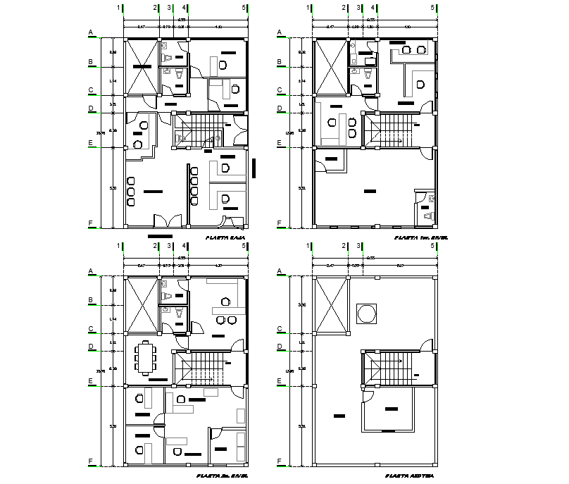 Office plan detail dwg file