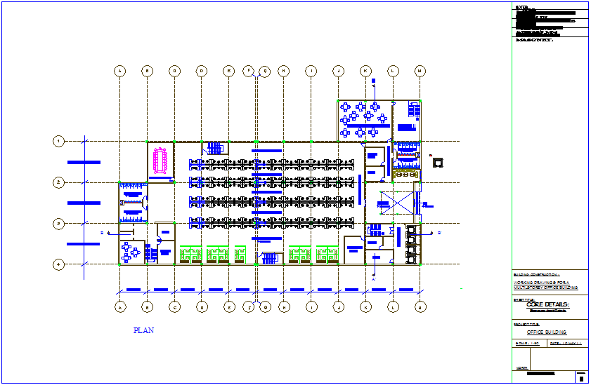 Office plan view dwg file 