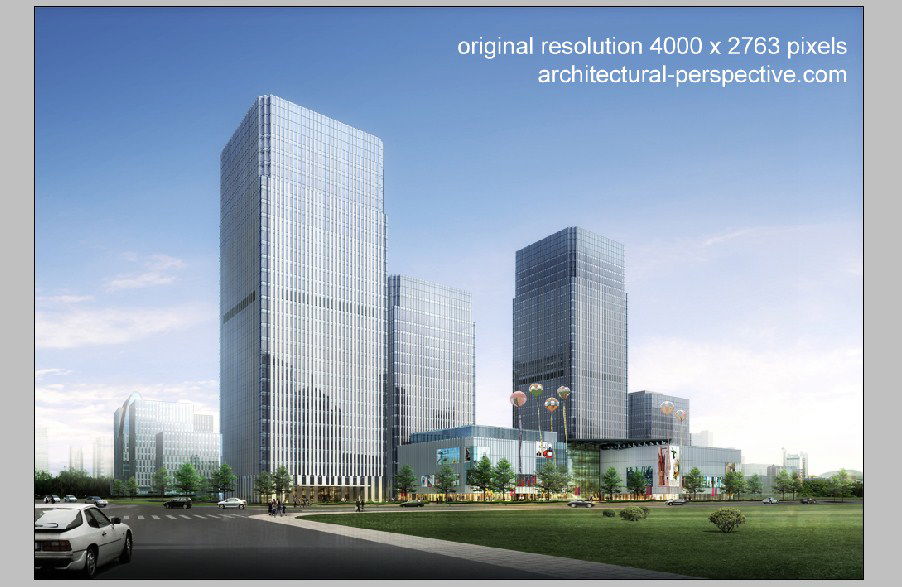 Office tower high rise building 3d cad drawing details dwg file