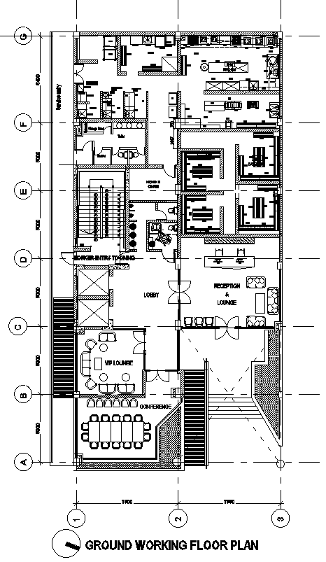 Office Amenities Center Ground floor Funiture Layout Plan DWG AutoCAD file