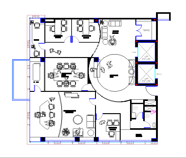 Office Building Plan Drawing Download DWG File