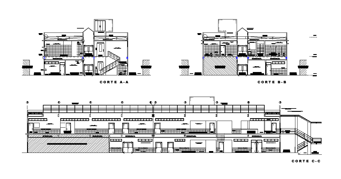 Office Building Section CAD Drawing Download DWG File