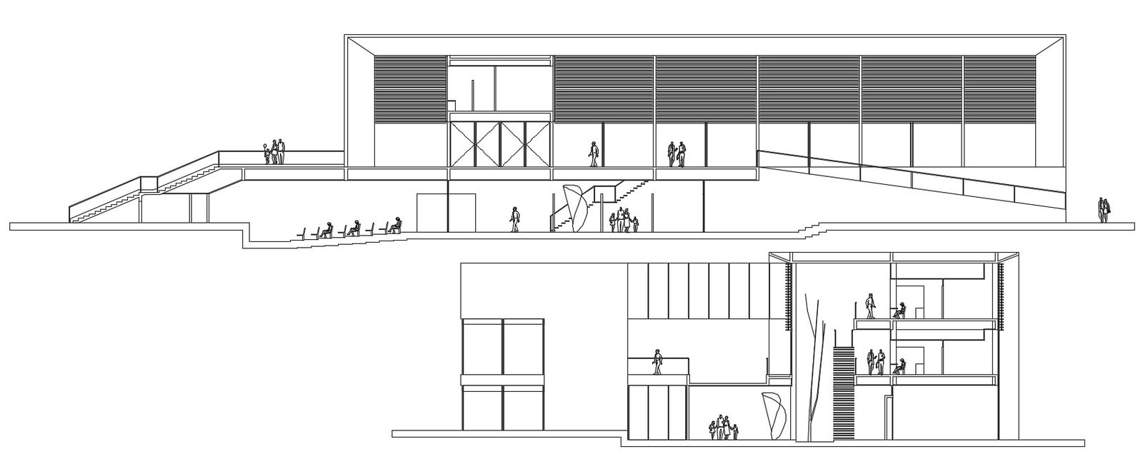 Office Building Sectional Elevation AutoCAD Drawing Download DWG File