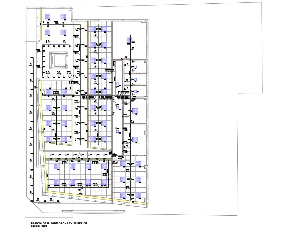 Office Ceiling Light Layout Plan Drawing Free DWG File