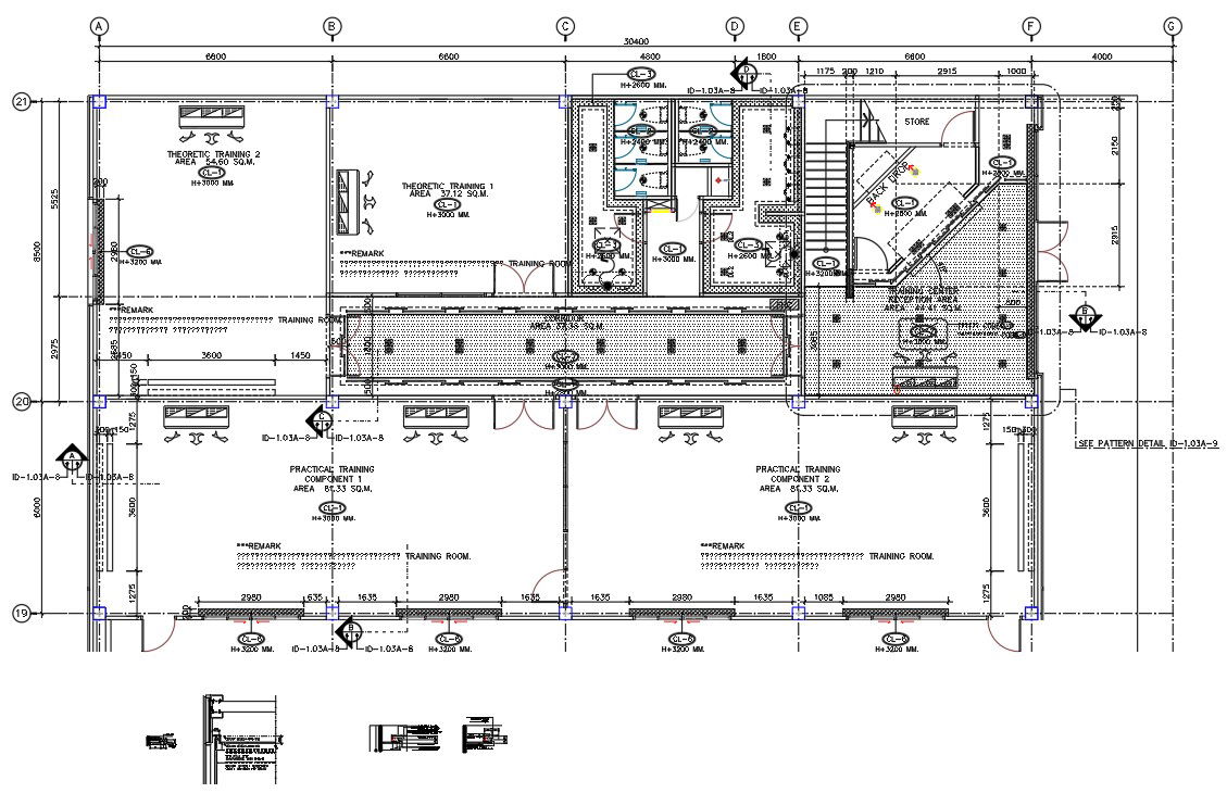 Office Ceiling With Electrical Layout Plan Drawing DWG File